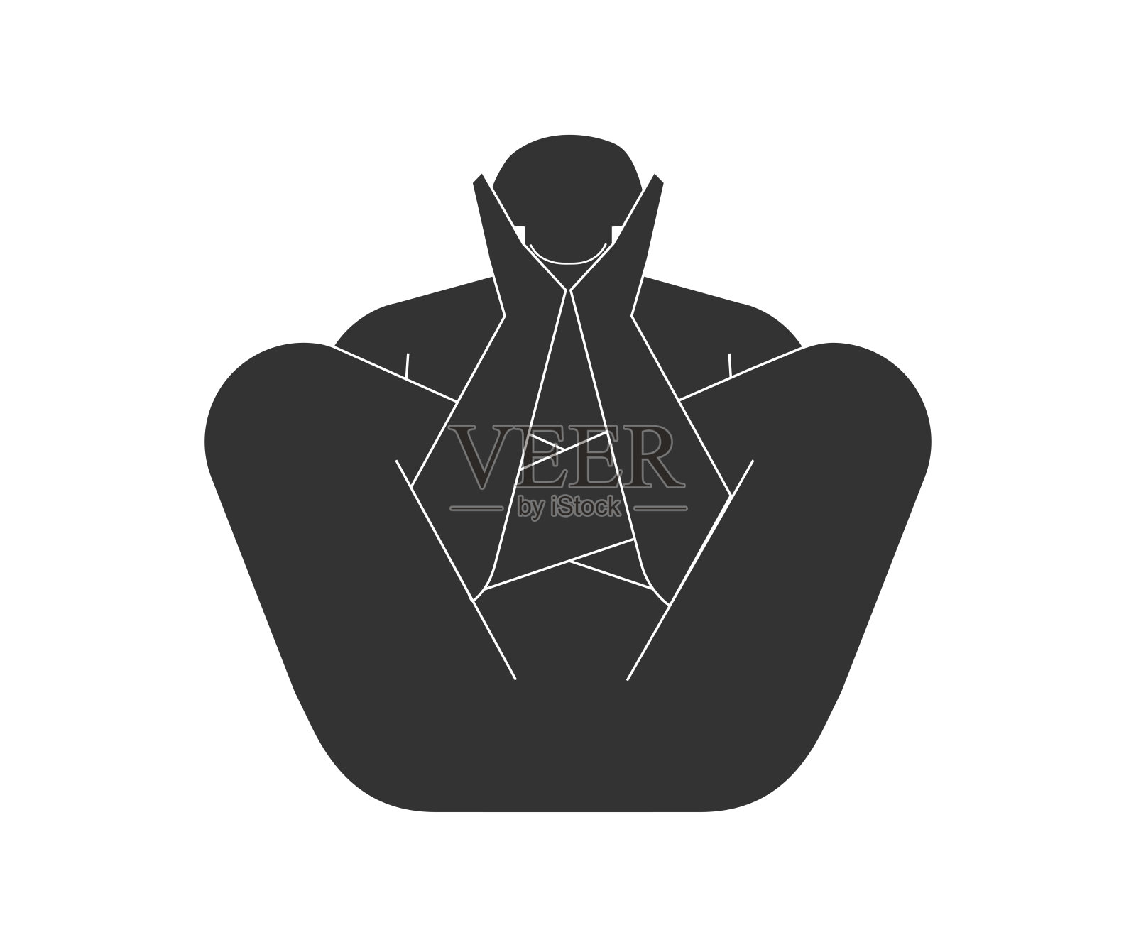 矢量插图与黑色剪影的女性做灵巧。运动妇女学习瑜伽姿势-胚胎在子宫的姿势。体育运动——加波平达体式插画图片素材