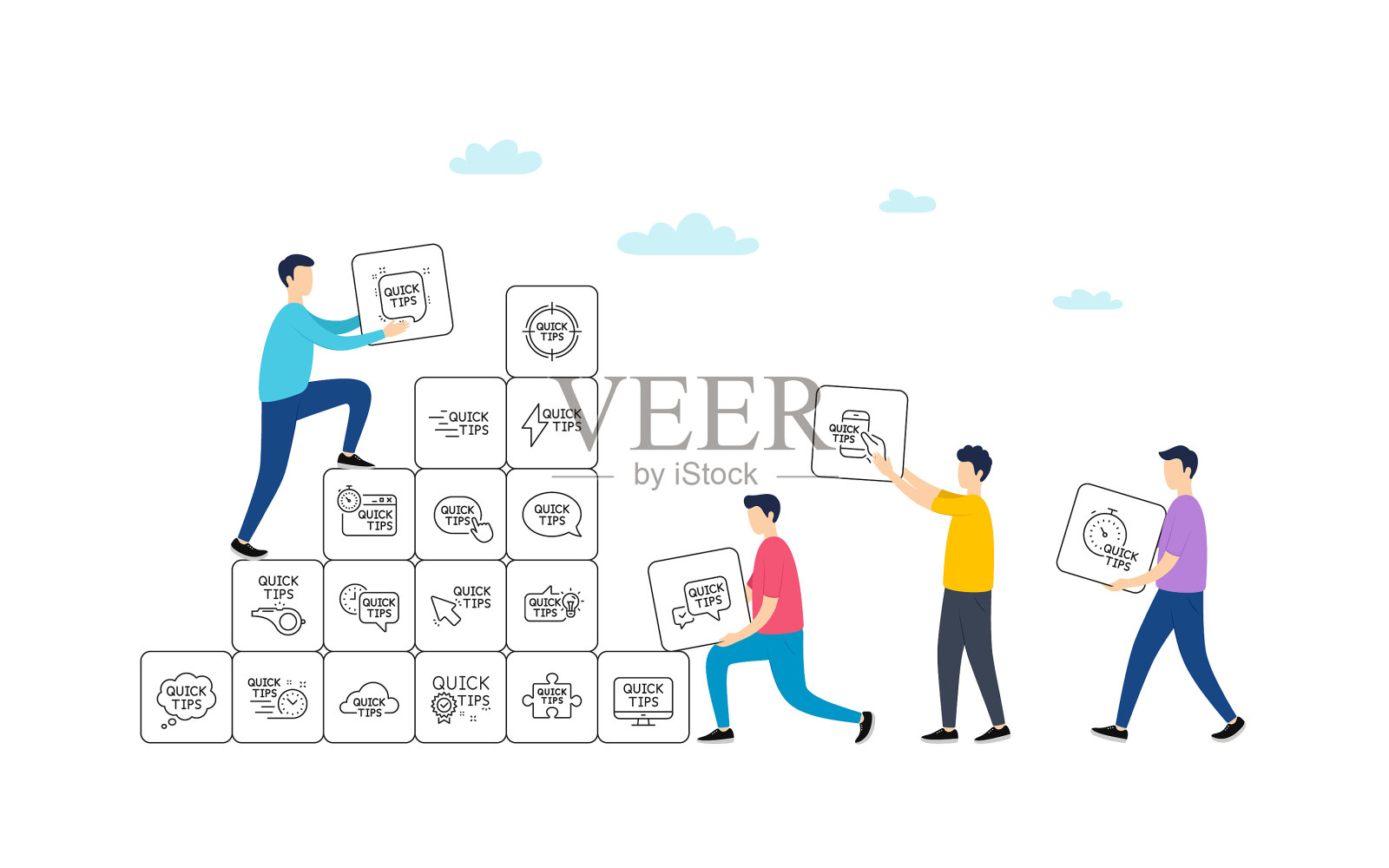 快速提示行图标一套有用的技巧插画图片素材