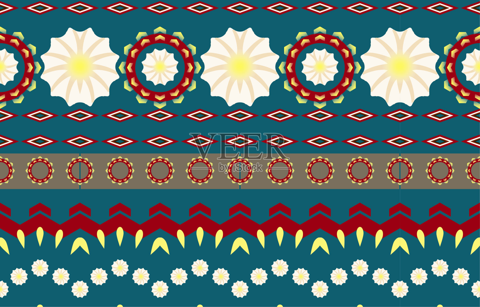 花五颜六色的织物。几何民族图案在传统东方背景设计为地毯,壁纸,服装,包装,蜡染,矢量插图刺绣风格。插画图片素材