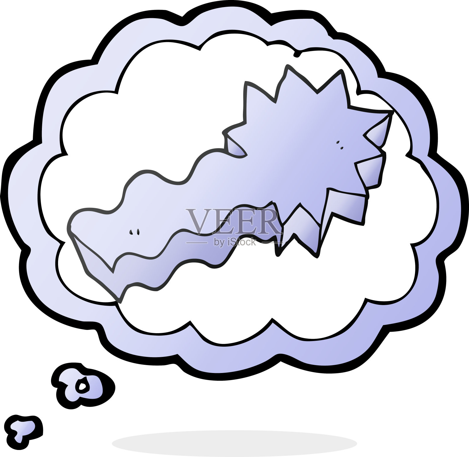 手绘思想泡泡卡通流星插画图片素材