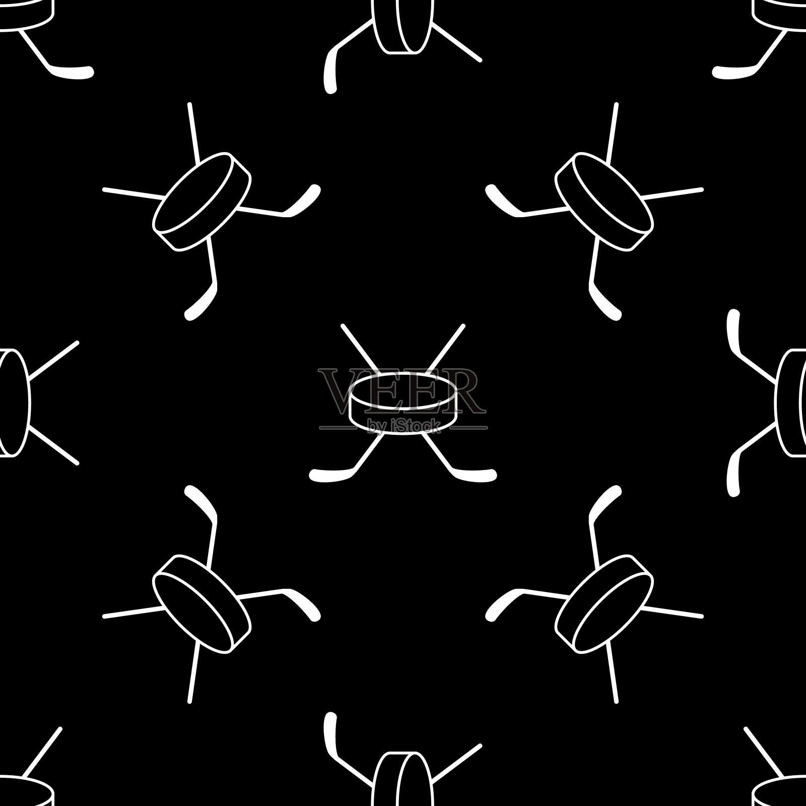 曲棍球图案无缝的简单风格矢量插图插画图片素材