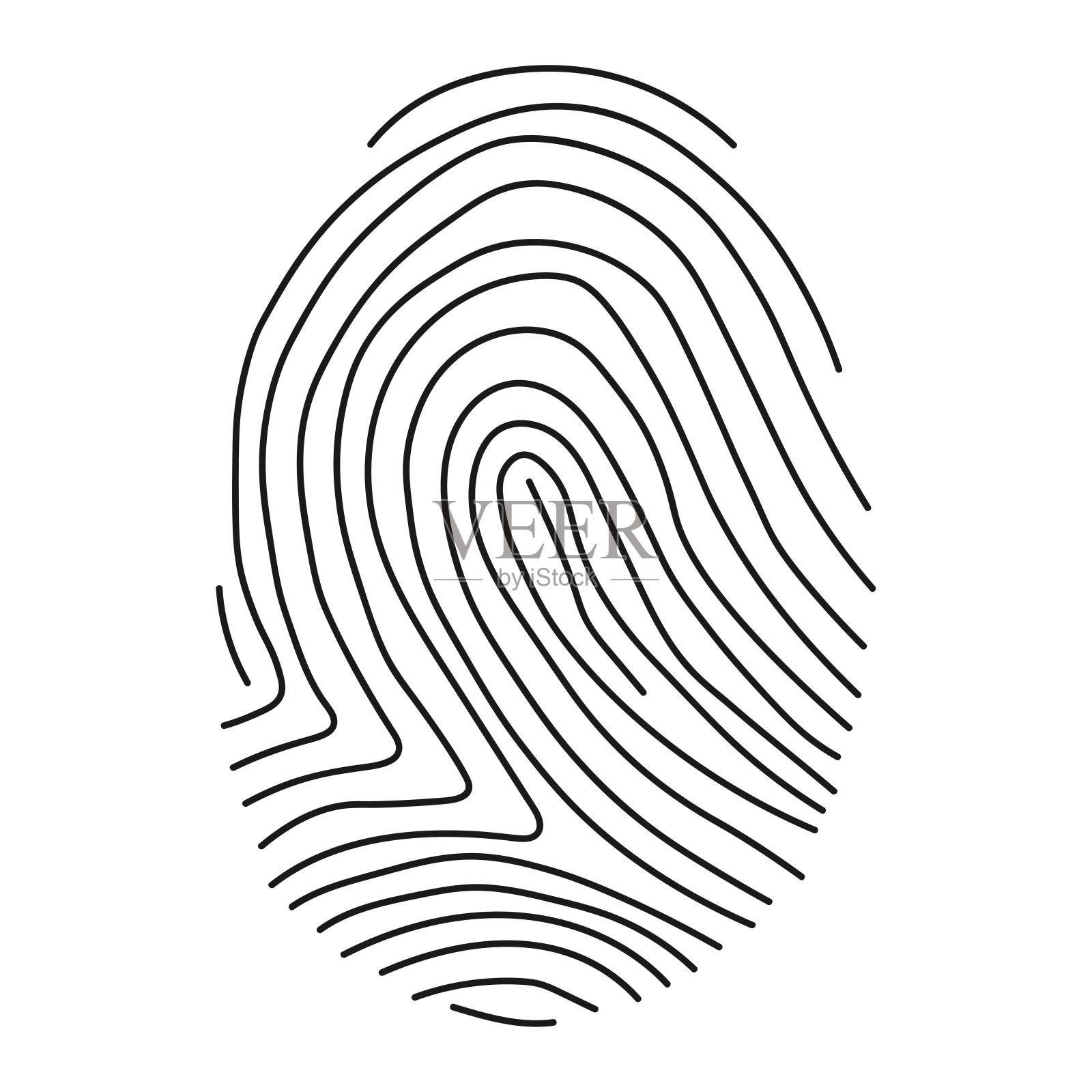 指纹扫描图标插画图片素材