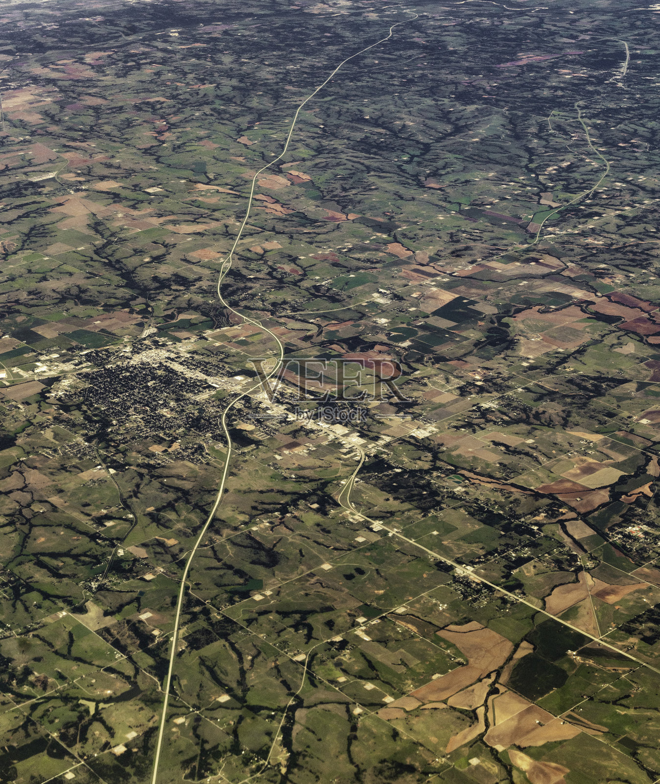 从上面看地球,蒙大拿的空中景观照片摄影图片