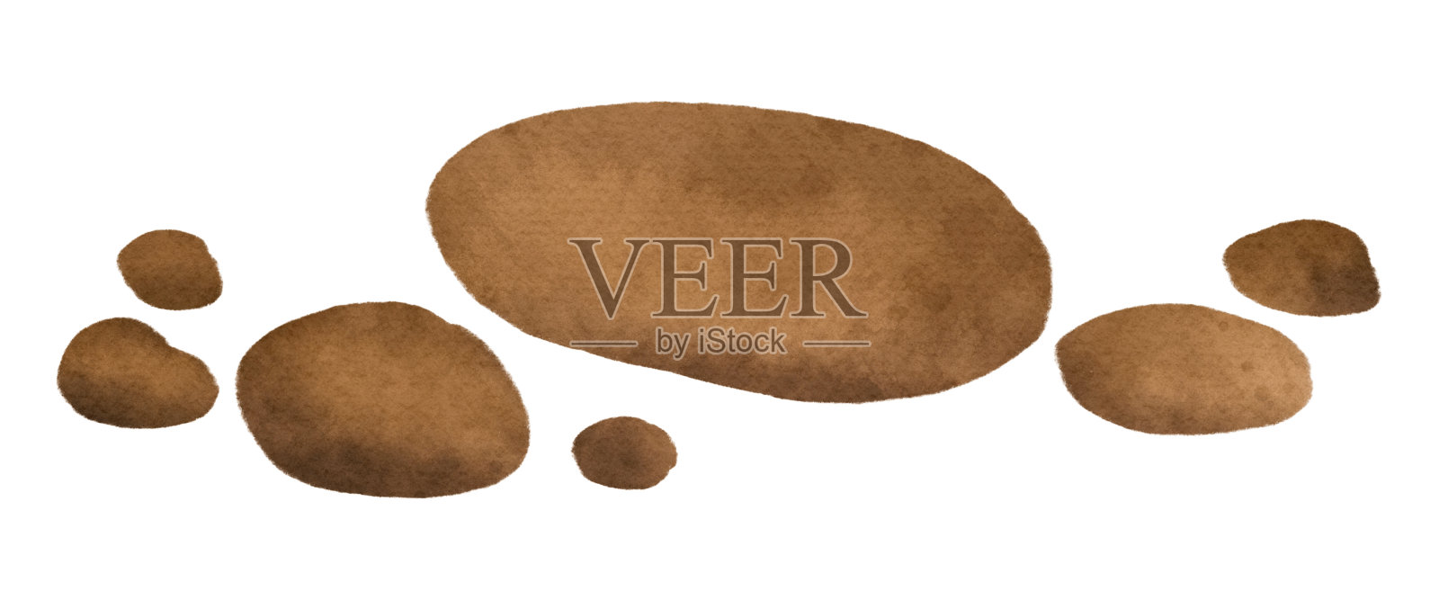 蘑菇林水彩画数字手绘插画图片素材