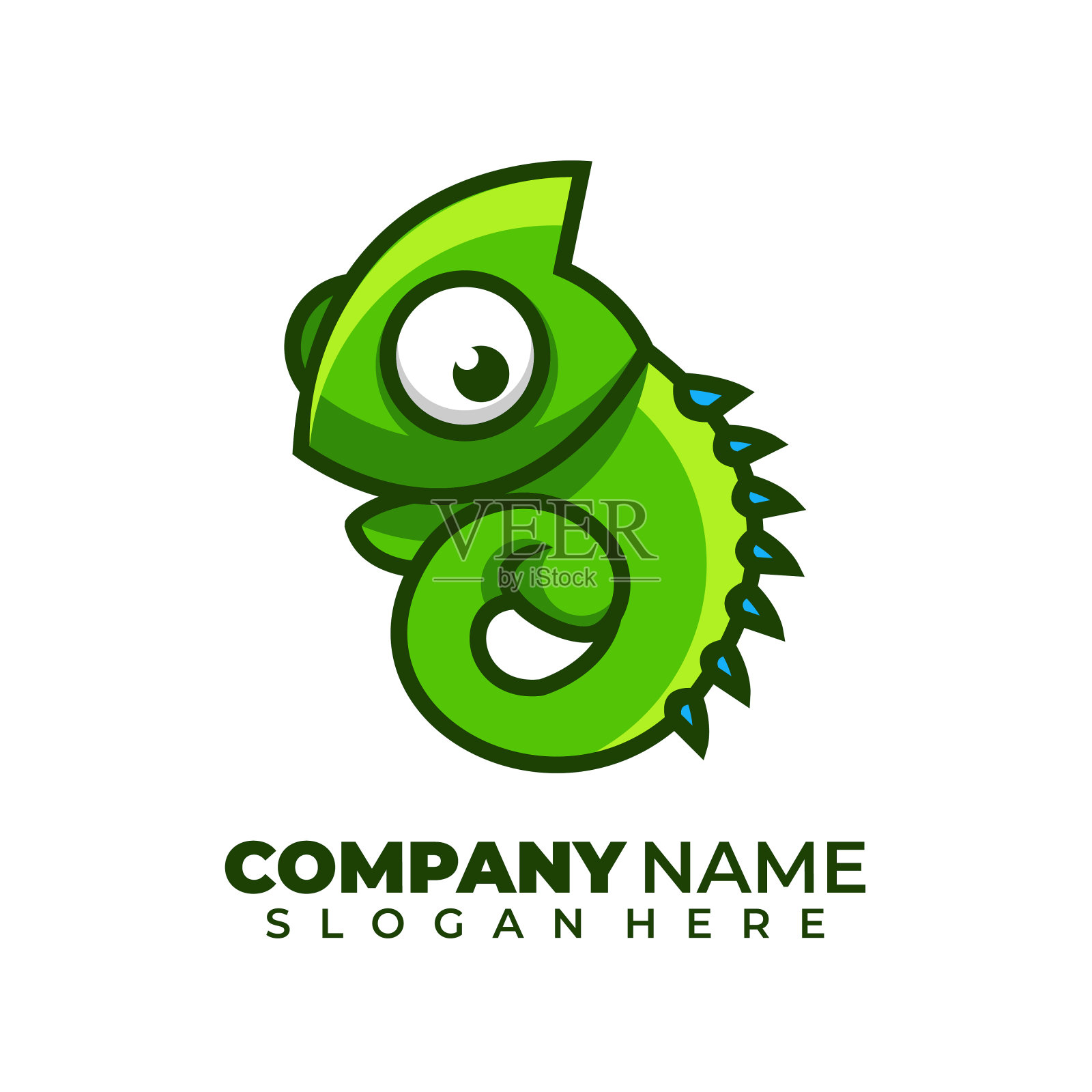 变色龙设计彩色梯度模板插画图片素材