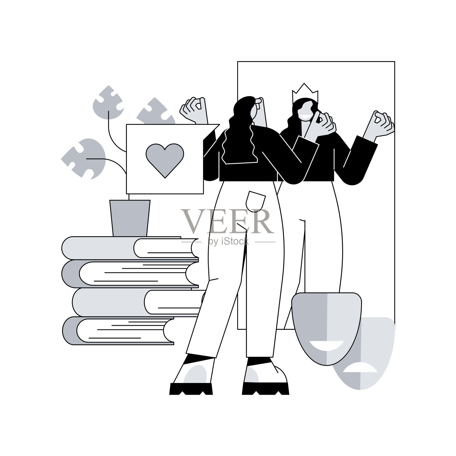 自我形象抽象概念矢量插图。插画图片素材