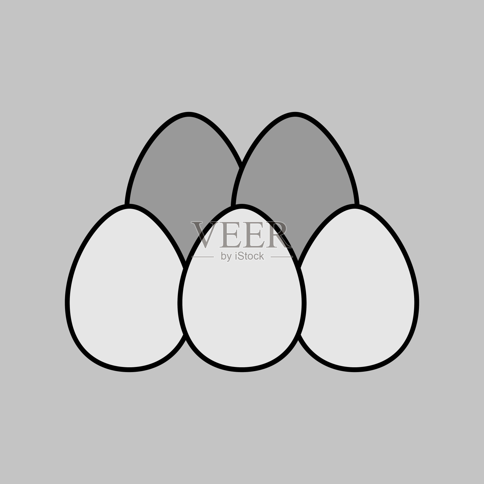 鸡蛋矢量平面图标。农场属相插画图片素材