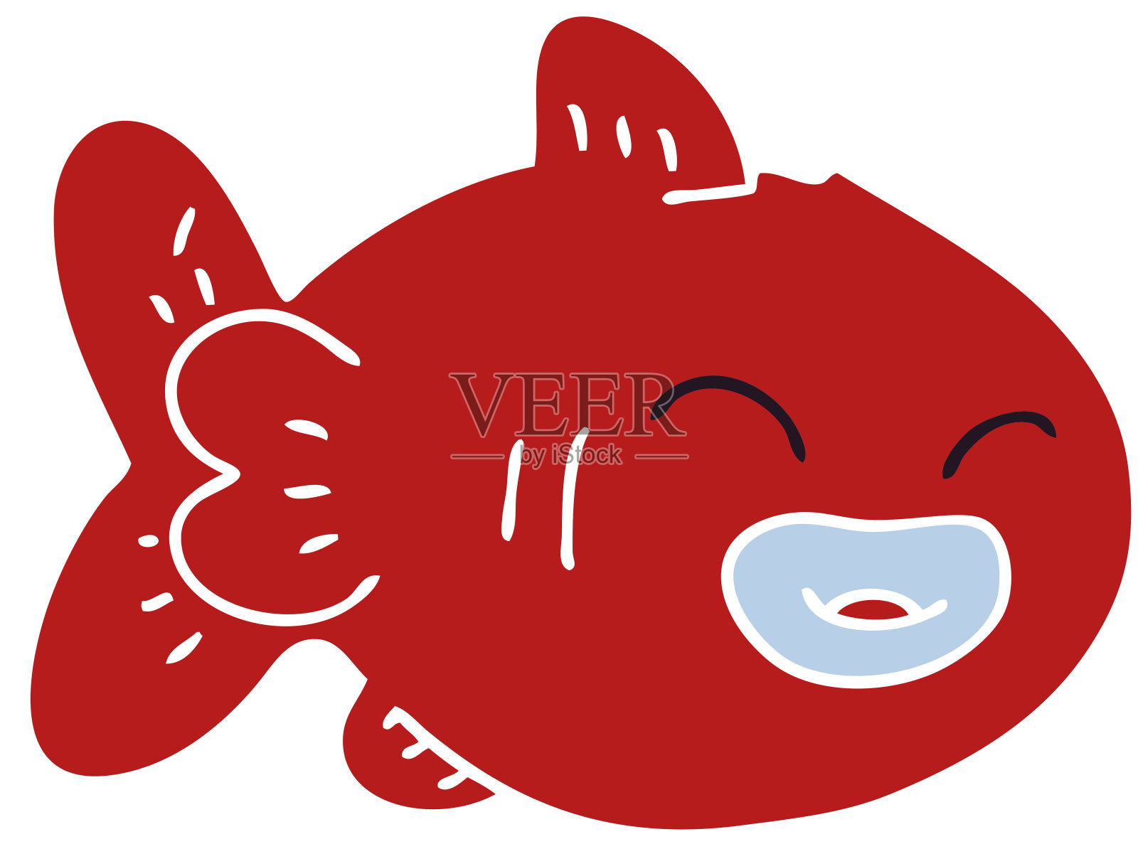 手绘古怪的卡通鱼插画图片素材