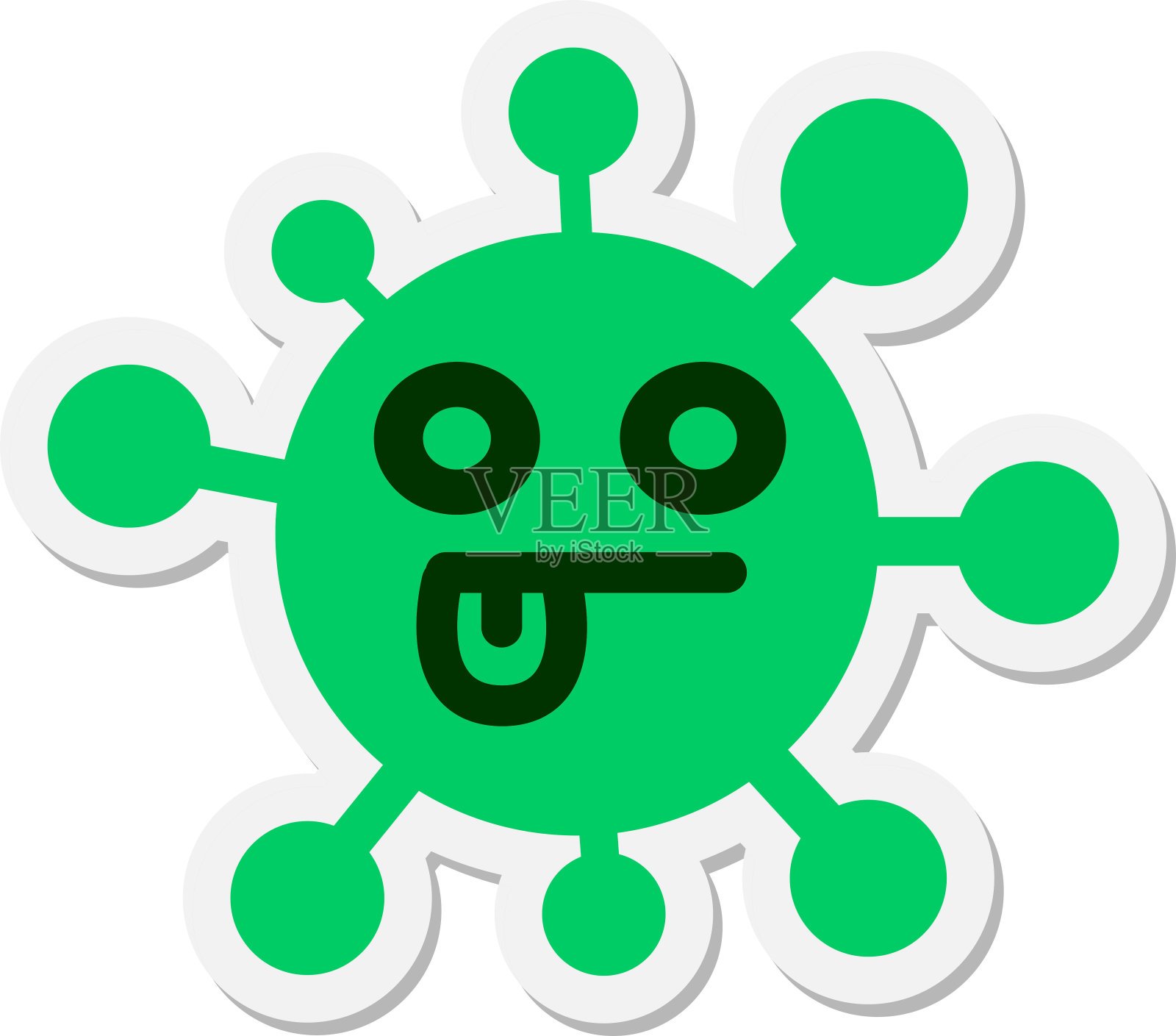 困惑的空白眼睛图标插画图片素材