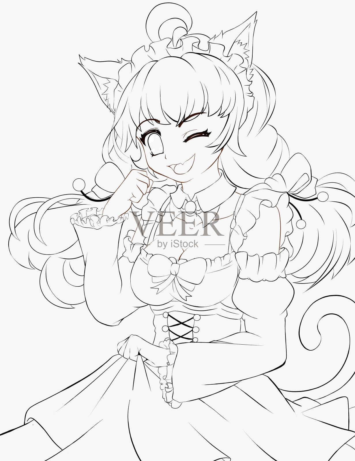 女仆角色插画图片素材