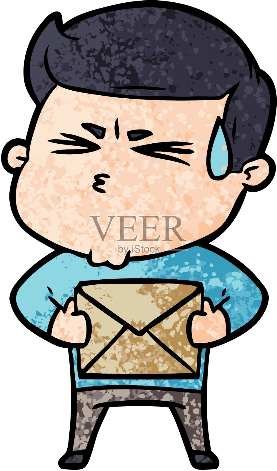 卡通人物流汗设计元素图片