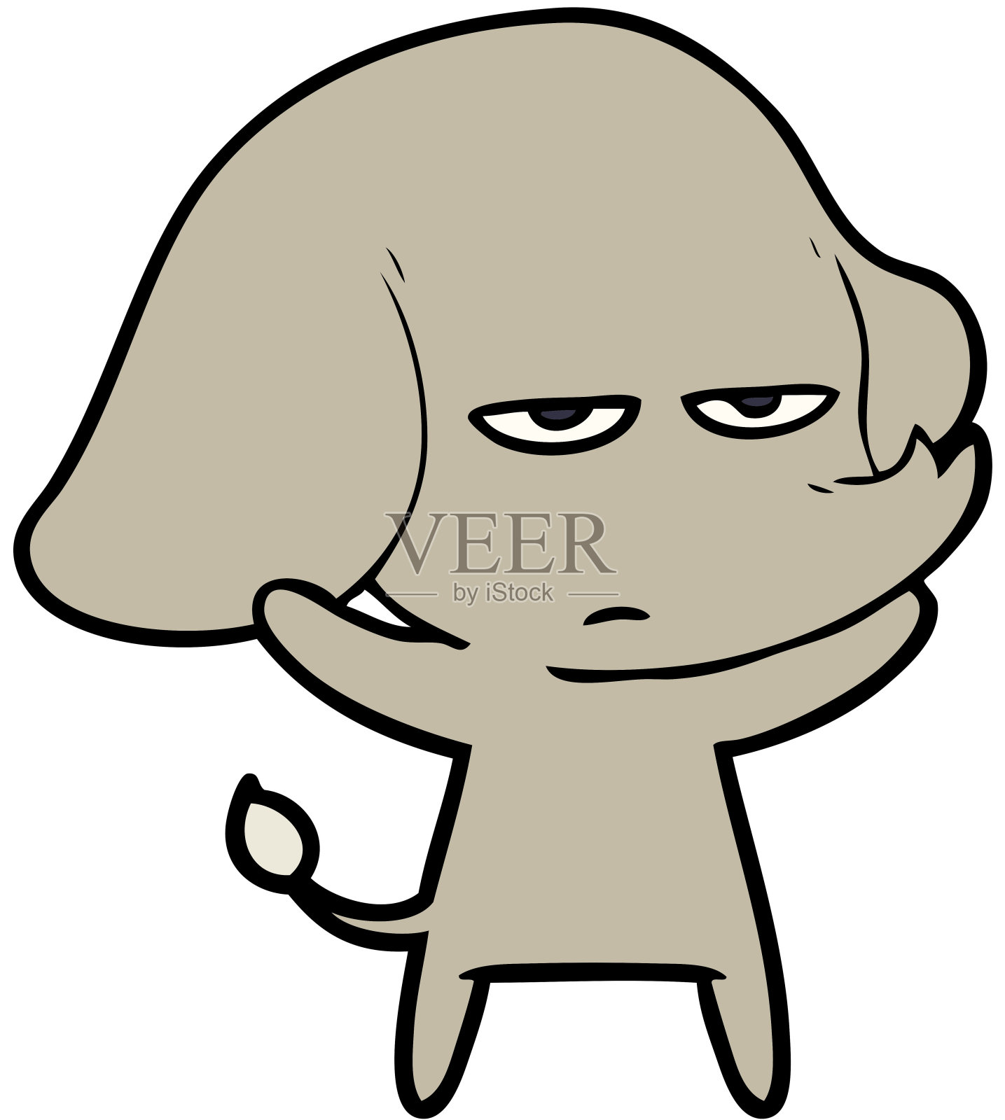 恼怒的卡通大象设计元素图片