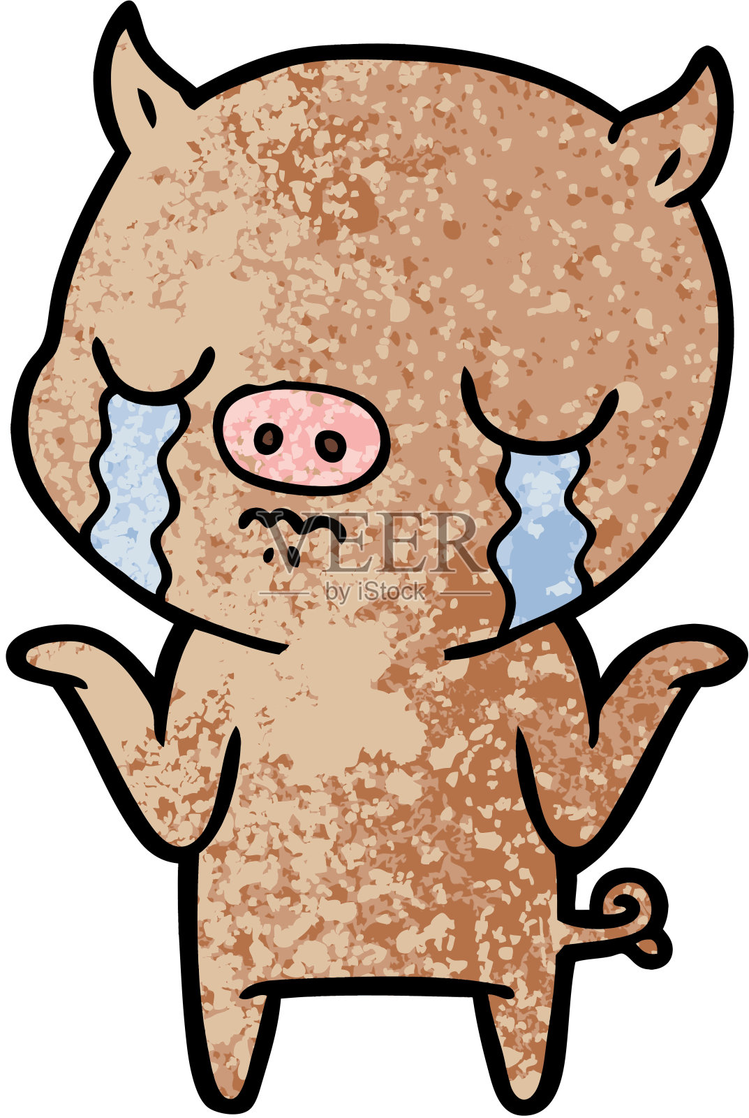 卡通猪哭设计元素图片