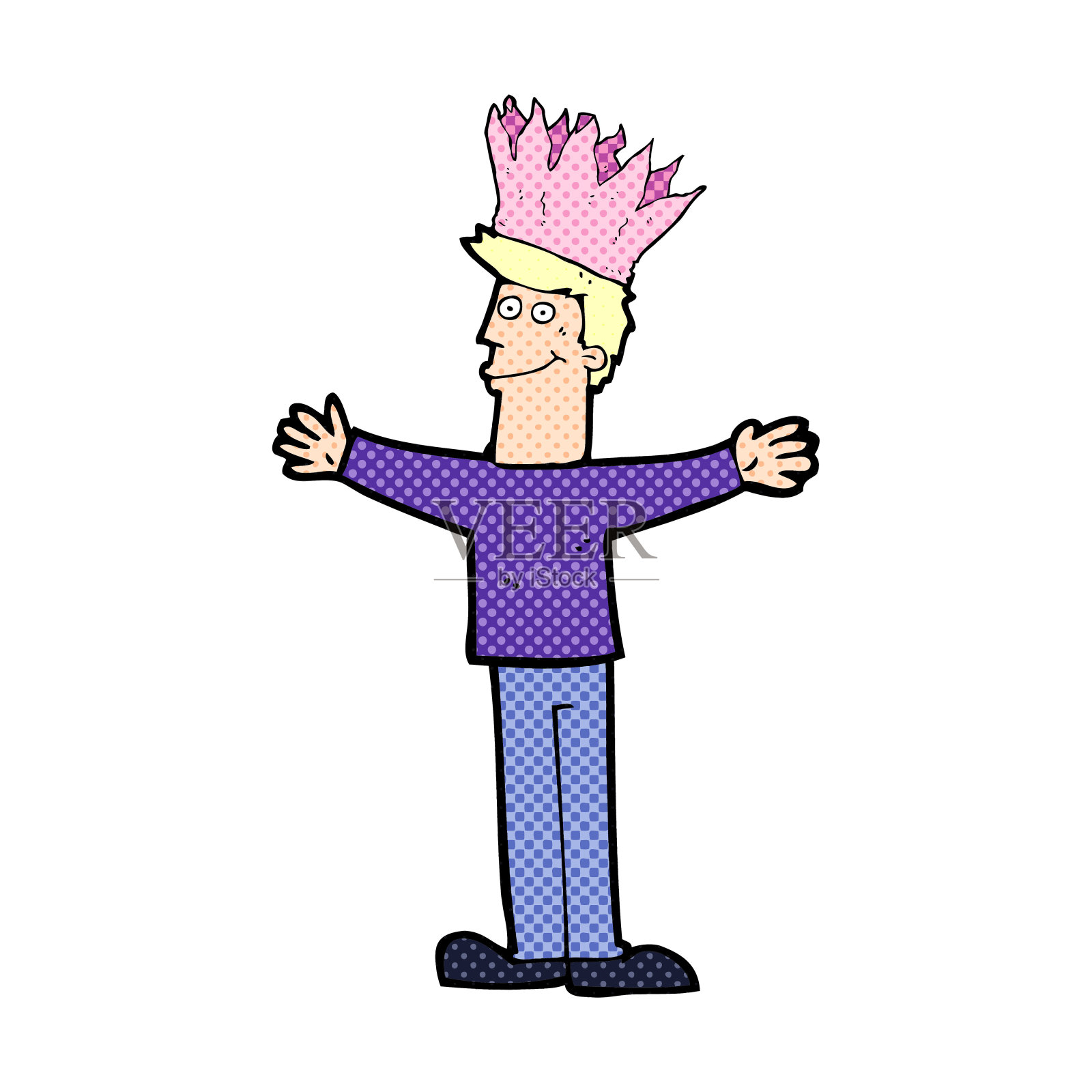 纸帽子卡通人插画图片素材