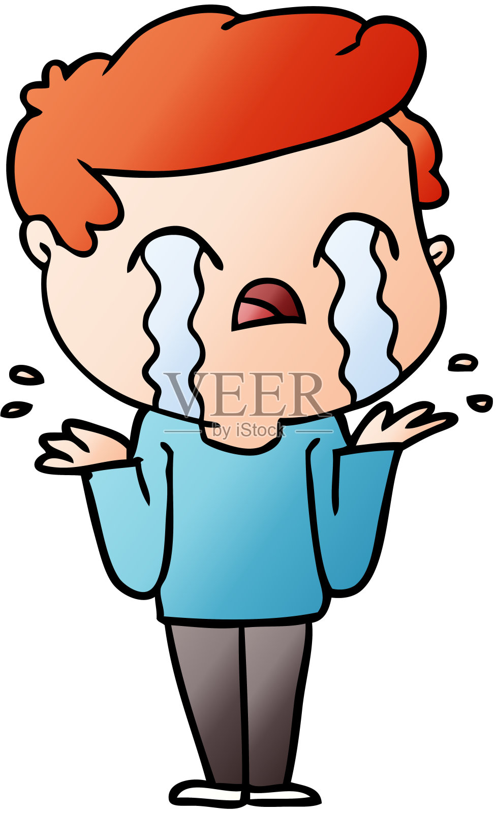 卡通人物哭泣设计元素图片