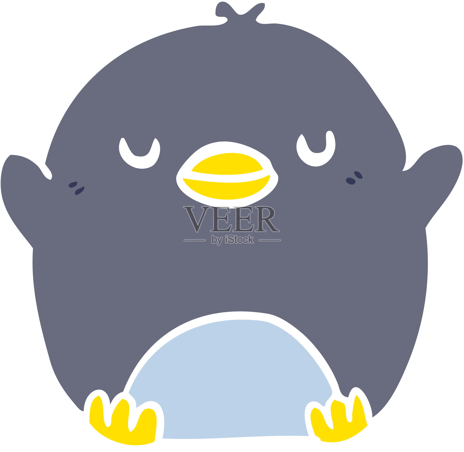 平面彩色风格卡通企鹅插画图片素材