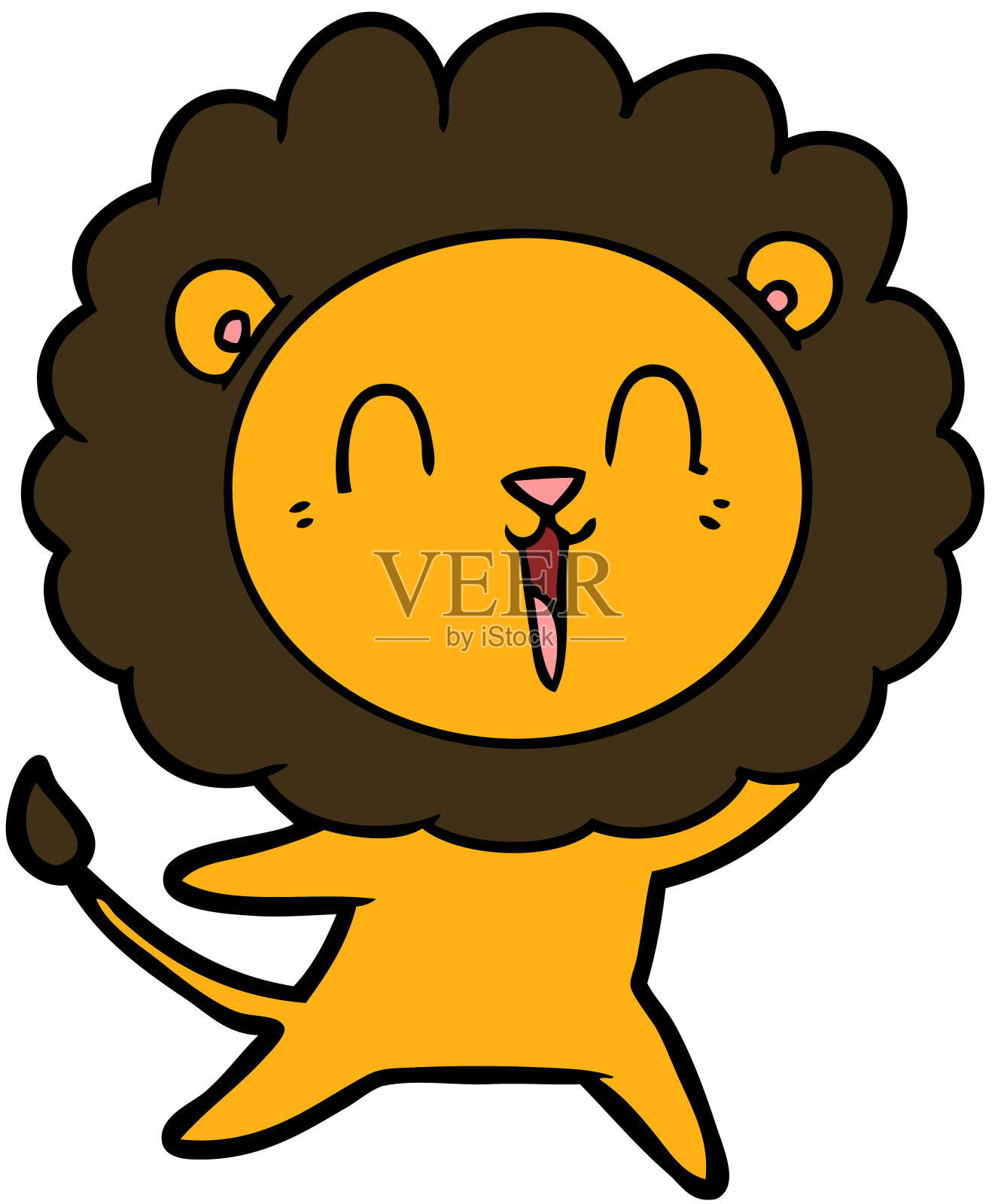 笑狮卡通设计元素图片