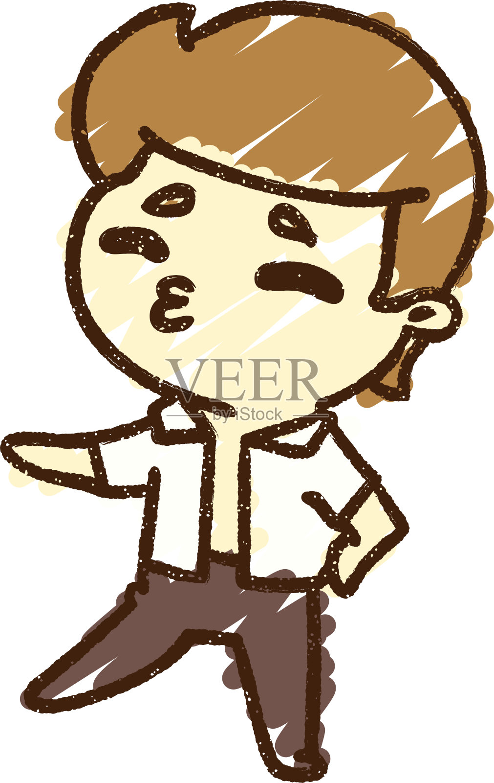 时尚男人粉笔画设计元素图片