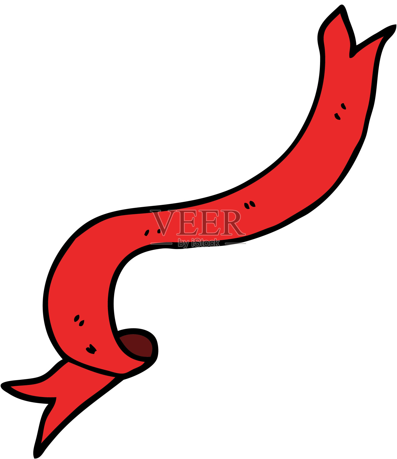 卡通涂鸦漂浮彩带设计元素图片