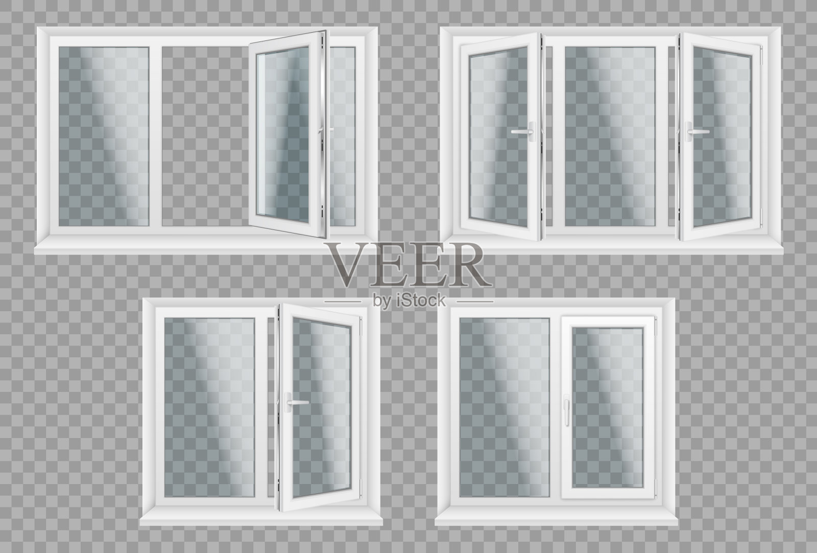 一套能源透明金属塑料窗设计元素图片