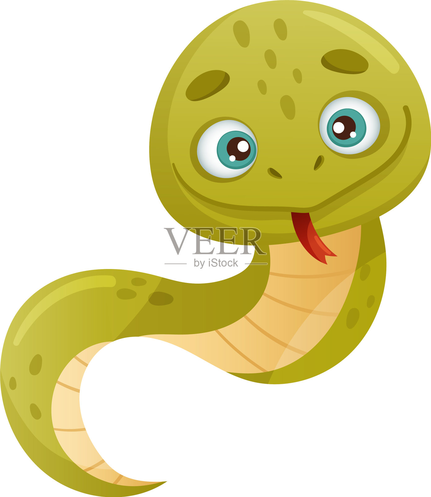 可爱有趣的小蛇卡通设计元素图片