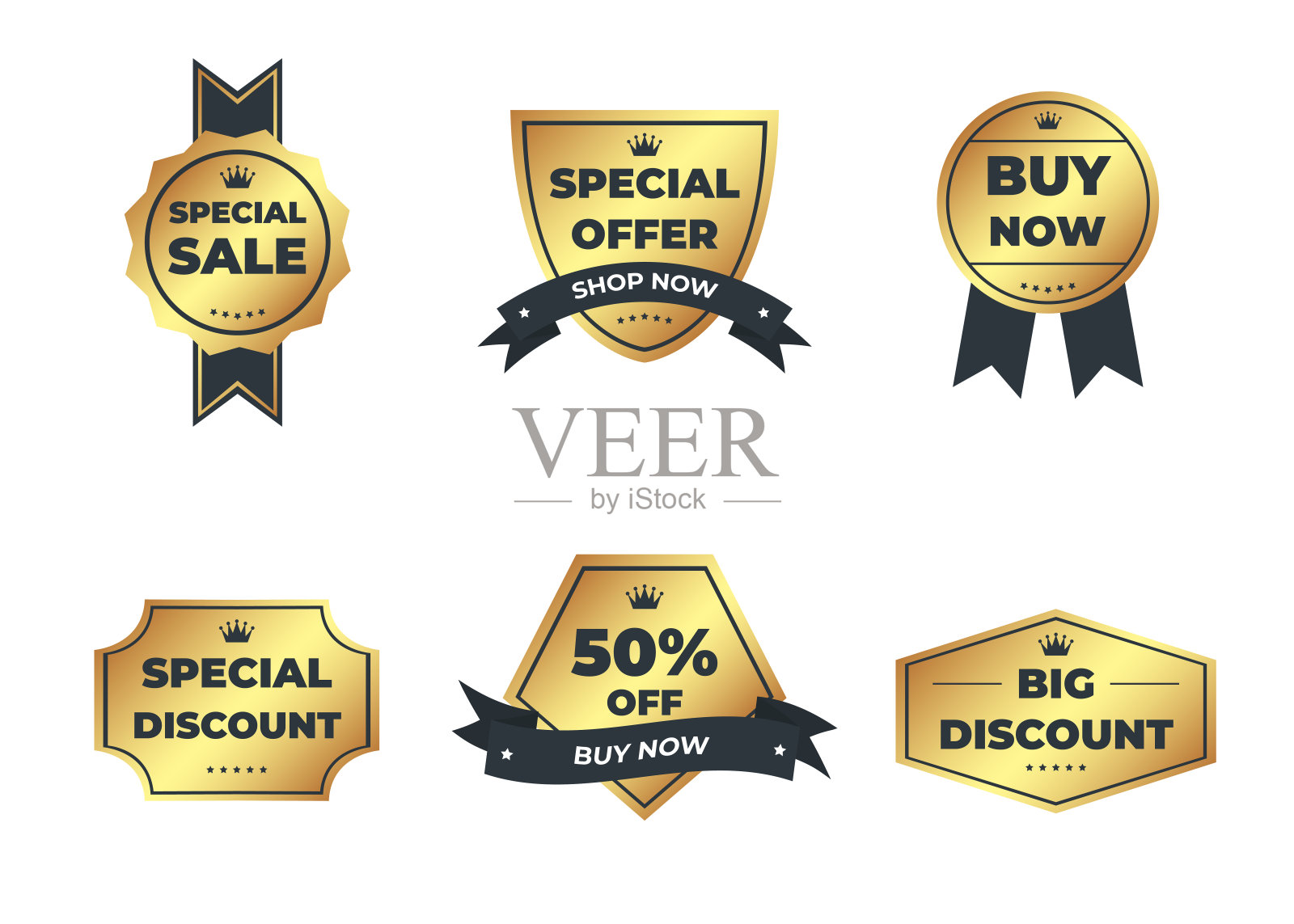 豪华黄金徽章和标签,优质产品设计元素图片