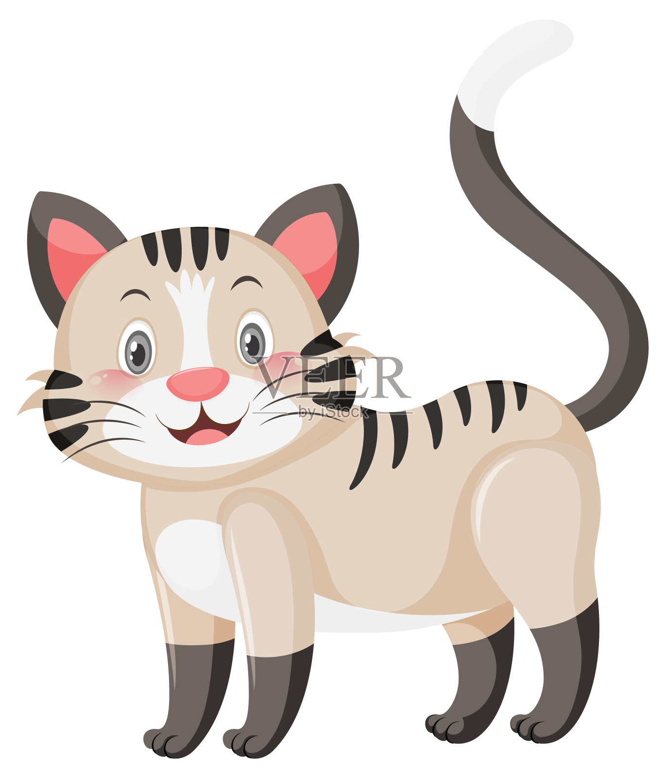 卡通风格的小可爱猫设计元素图片