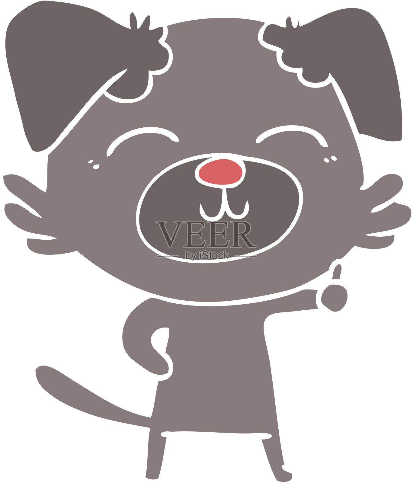 平面色彩风格卡通狗插画图片素材