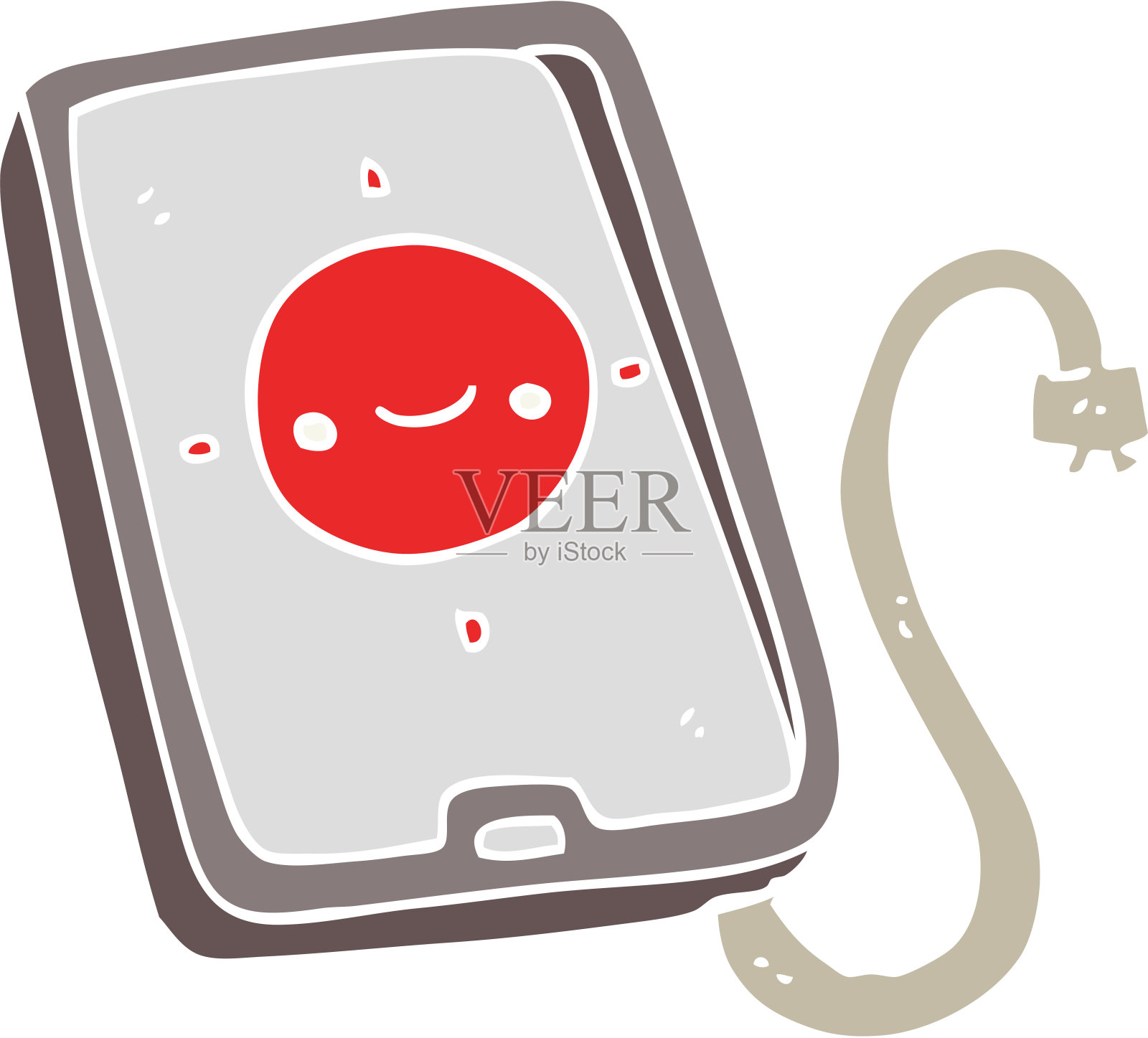 平板彩色风格卡通手机装置插画图片素材