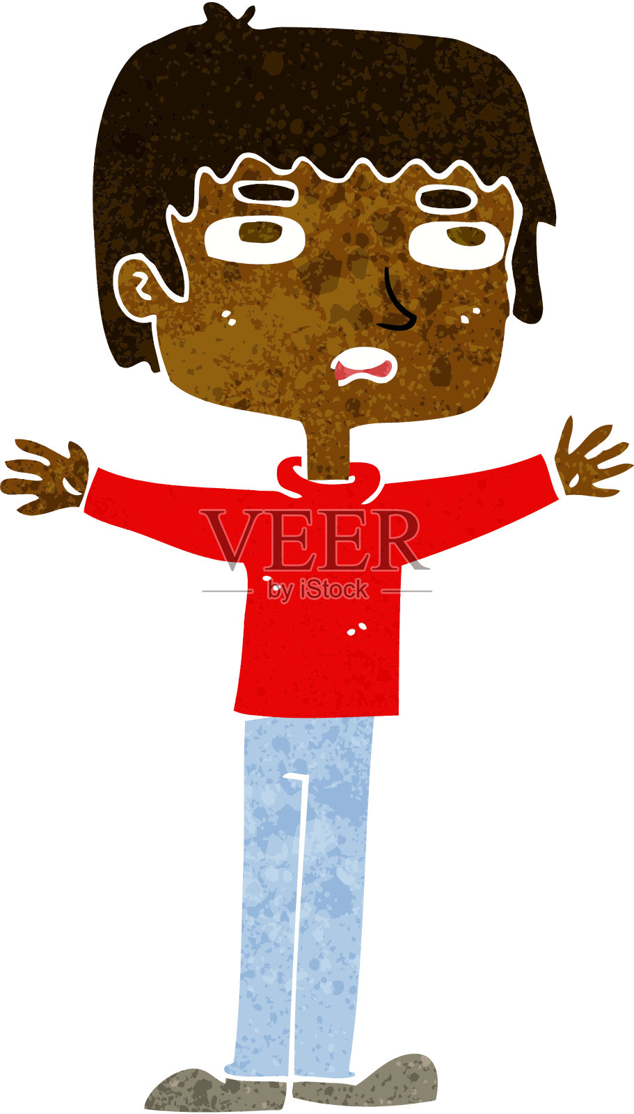 卡通紧张男设计元素图片