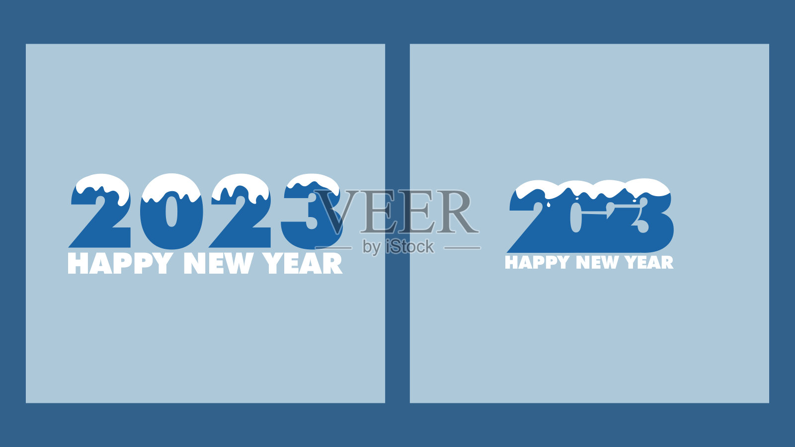 2023年新年快乐标志排版插画图片素材