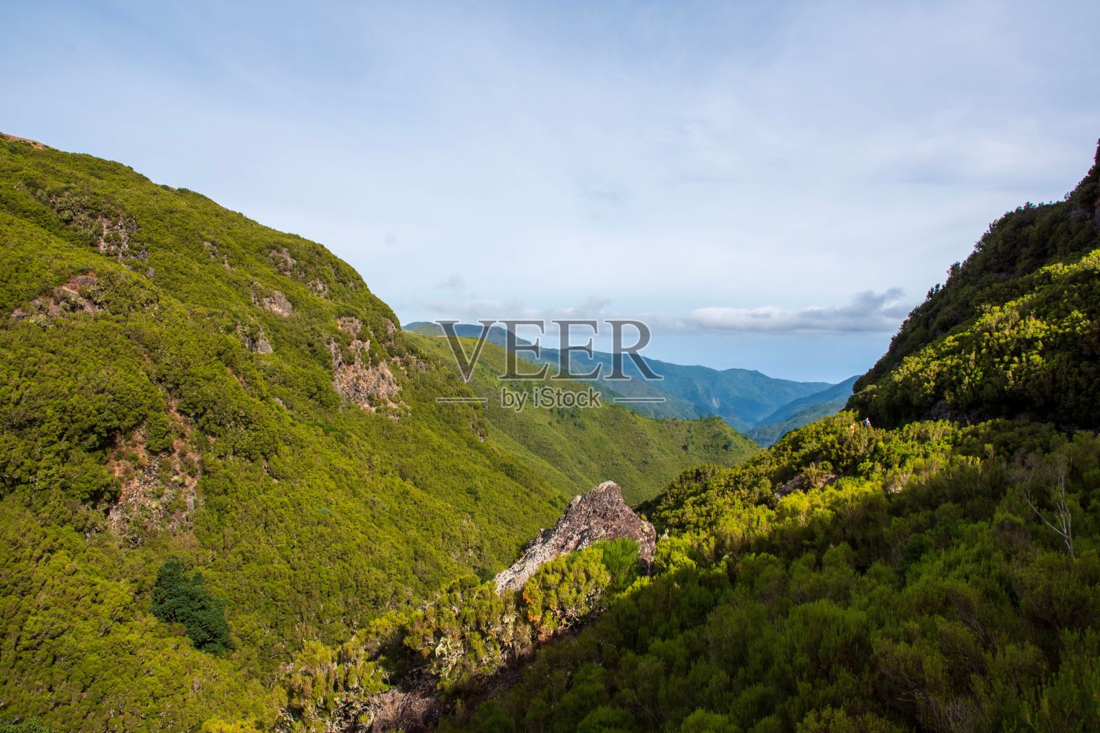 郁郁葱葱的绿色山脉在多云的天空背景的鸟瞰图照片摄影图片