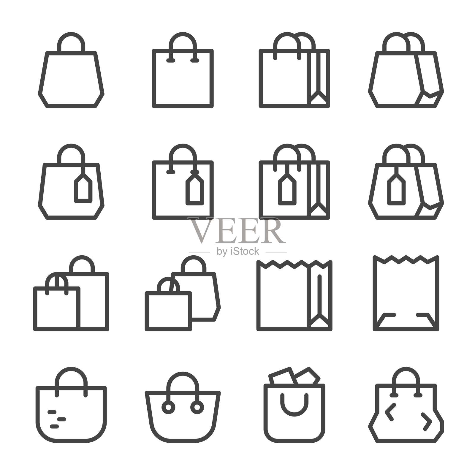 购物袋线图标图标素材