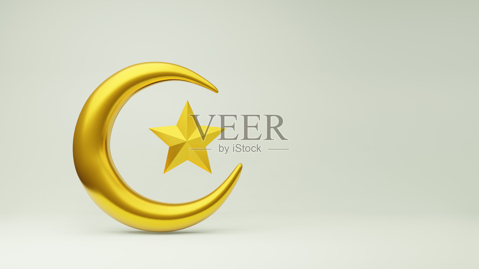 新月星星金色伊斯兰符号3D渲染新月星星金色伊斯兰符号3D渲染照片摄影图片