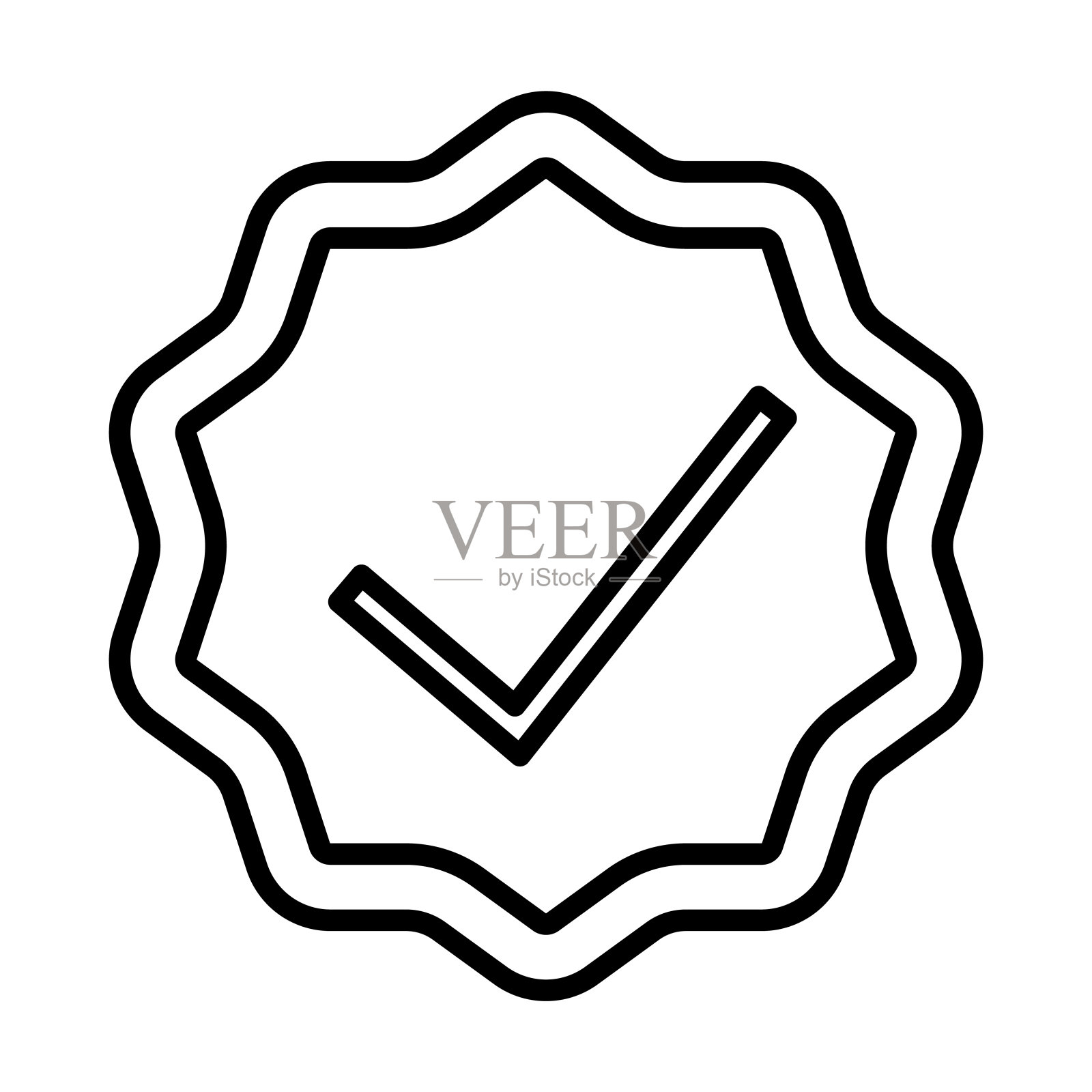 检查图标。细线检查轮廓图标孤立的白色背景。直线矢量检查符号,网页和移动的符号。图标素材