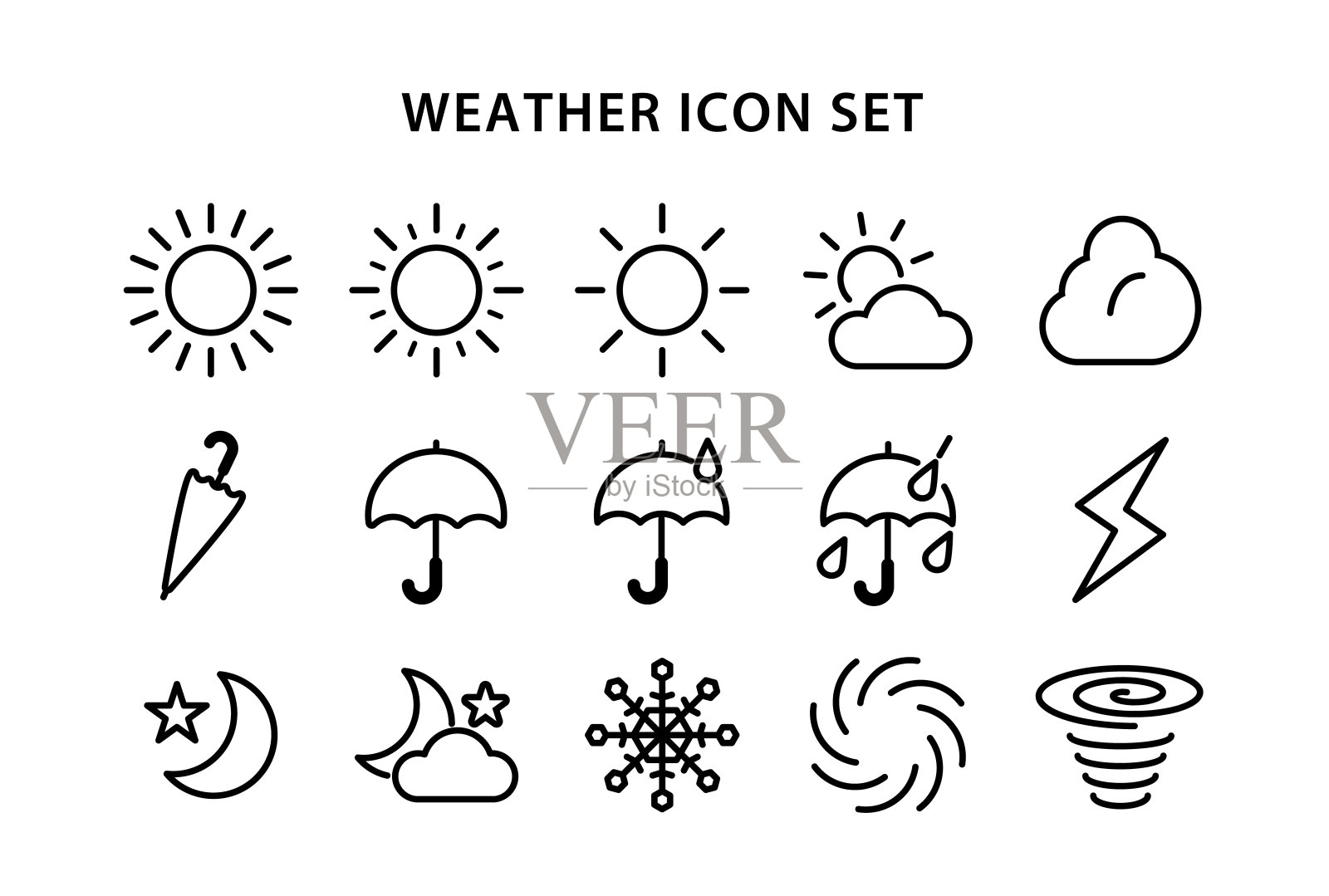天气图标套装图标素材