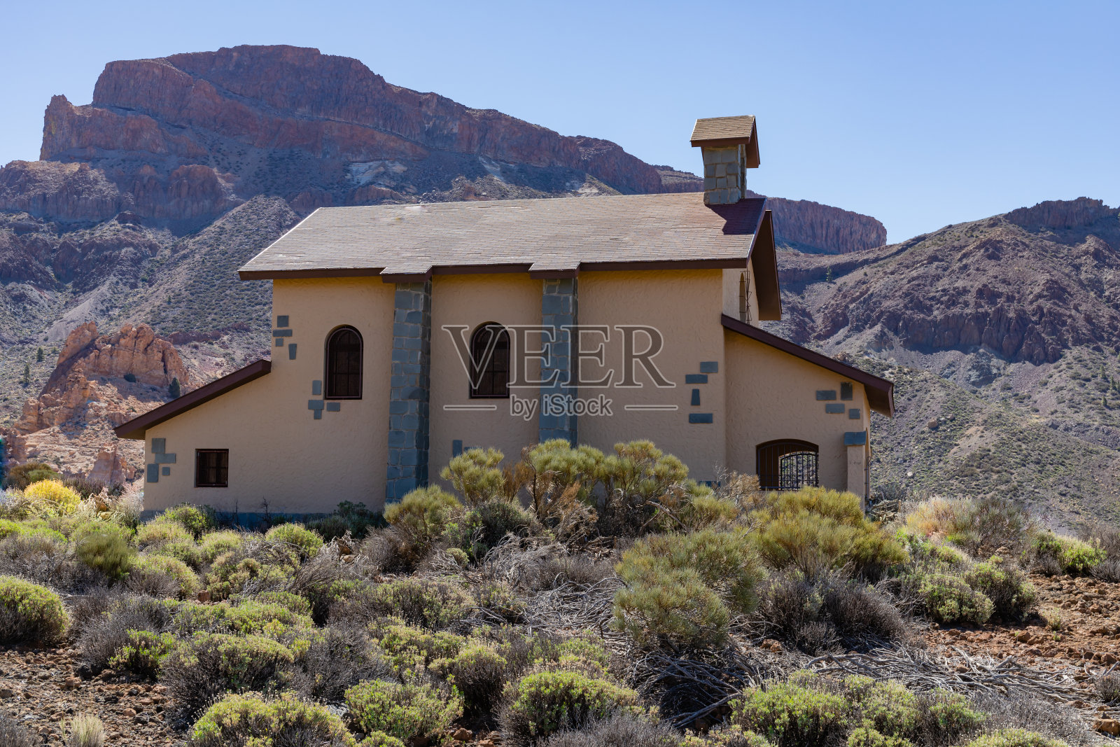 Ermita de las Nieves教堂,特内里费岛泰德火山附近的观景台照片摄影图片