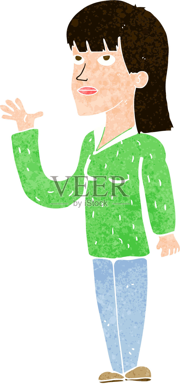 卡通女人解释插画图片素材