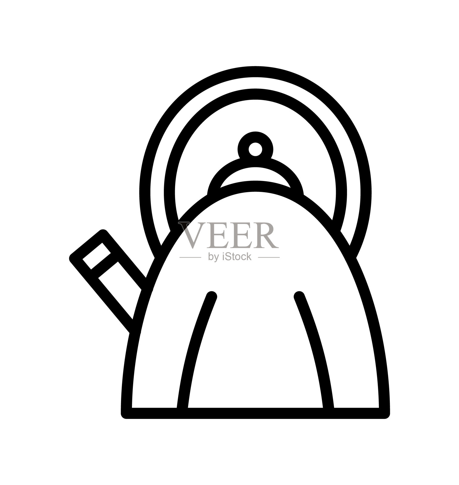 水壶平面线图标。茶壶,家用电器。用于移动概念和网页设计、商店的大纲标识插画图片素材