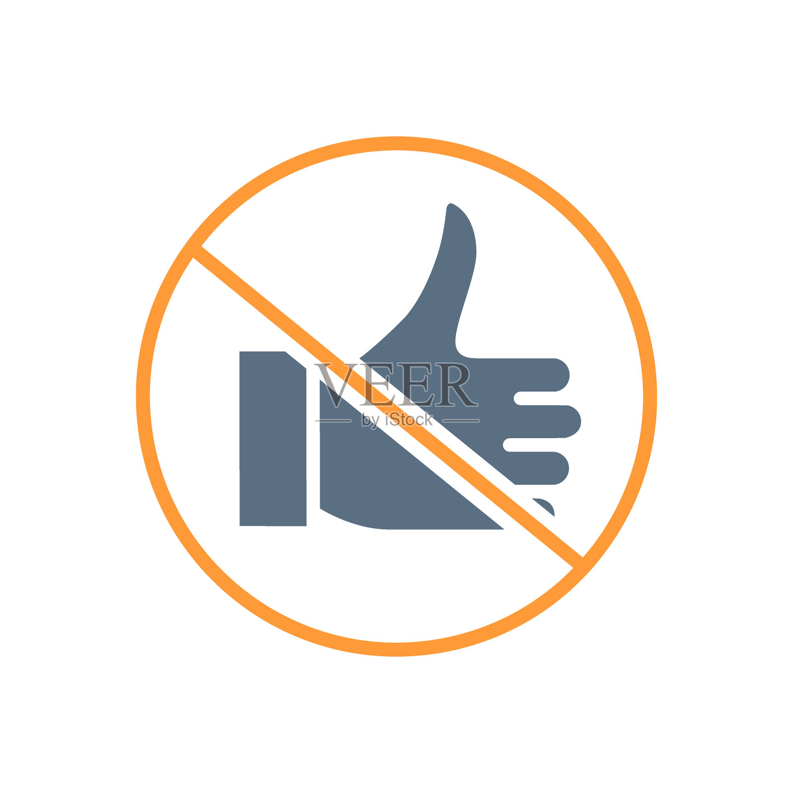 禁止标志与拇指向上的彩色图标。不像是,赞许的手势符号插画图片素材