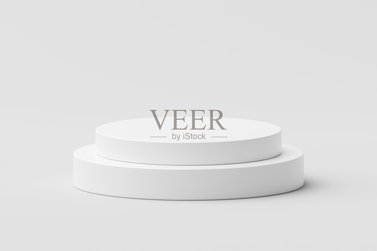 白色现代圆形讲台舞台平台台阶在三维背景上展示展示产品展示工作室场景或空圆形底座几何圆柱体和最小空白化妆品的地方stand。照片摄影图片