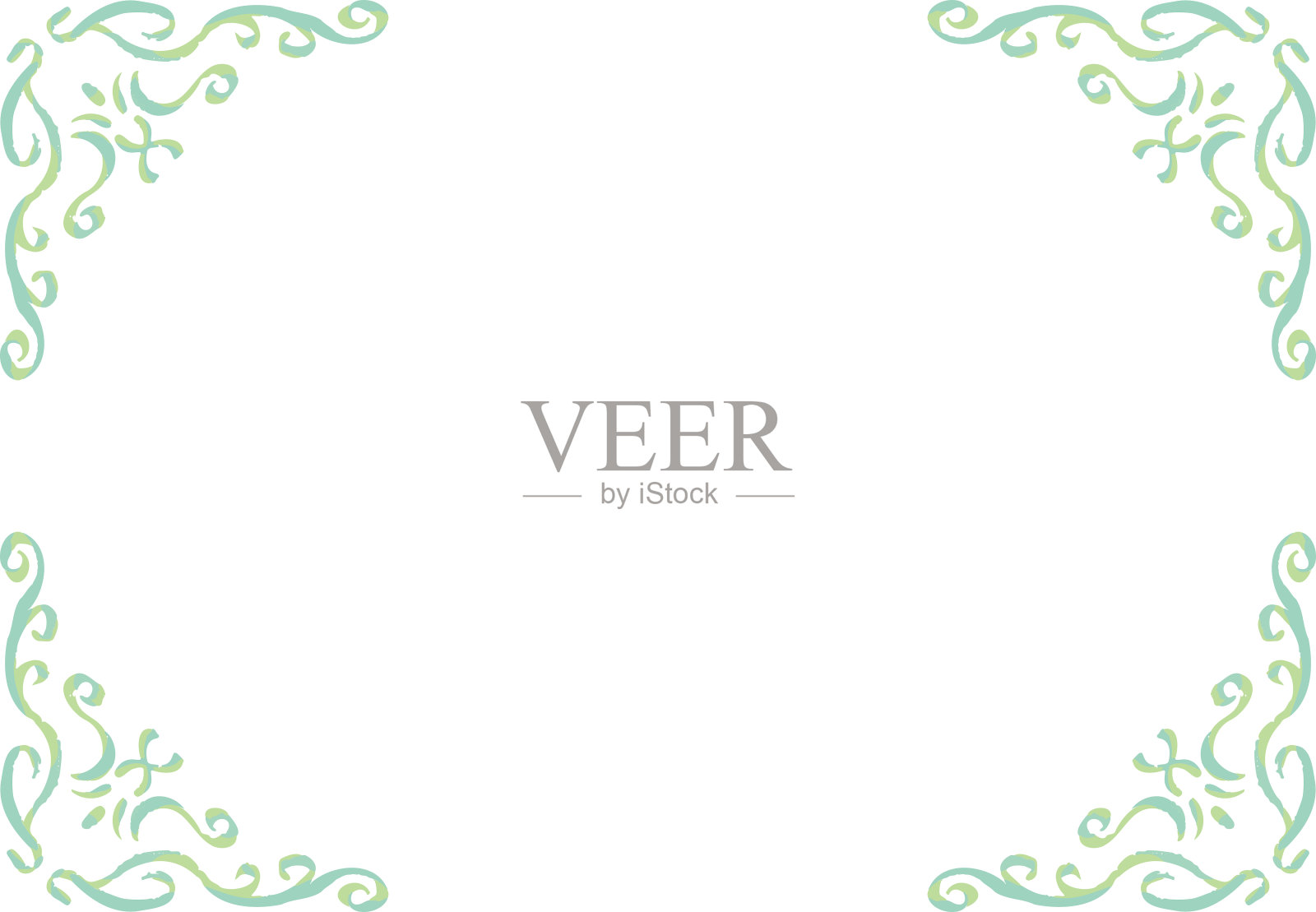 手绘角装饰。婚礼和证书。插画图片素材