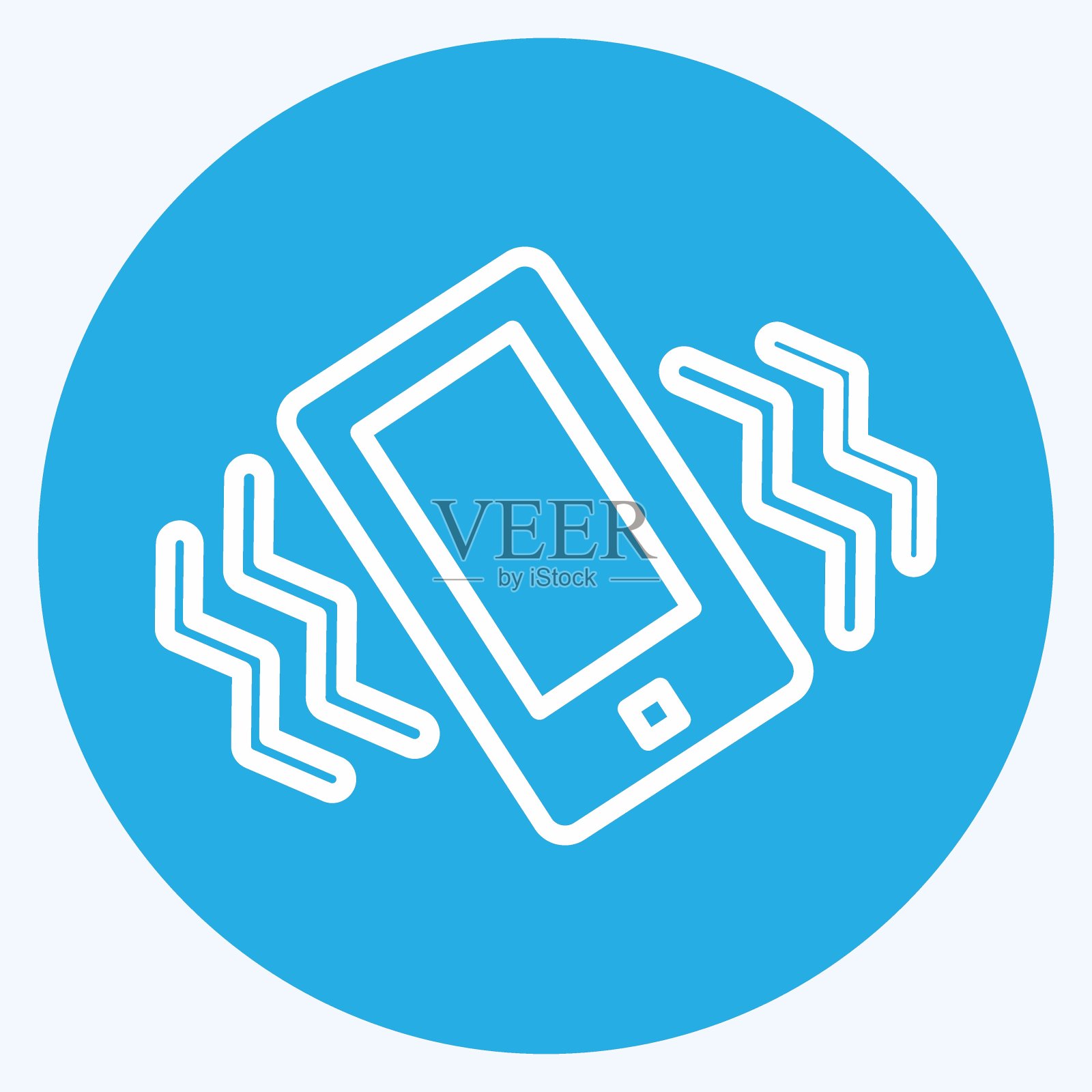 图标振动模式。适合移动应用程序的符号。蓝眼睛的风格。简单的设计可编辑。设计模板向量。简单的符号说明插画图片素材