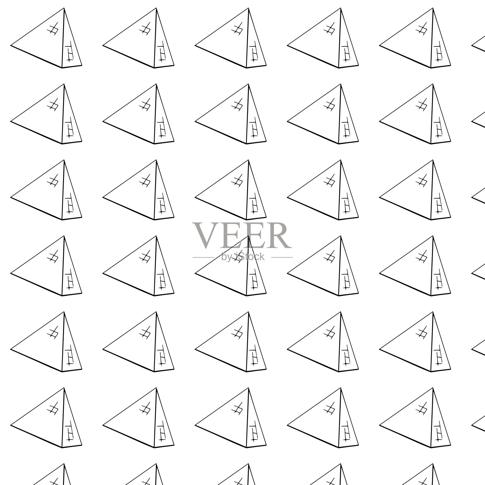 扁平风格的金字塔图案插画图片素材