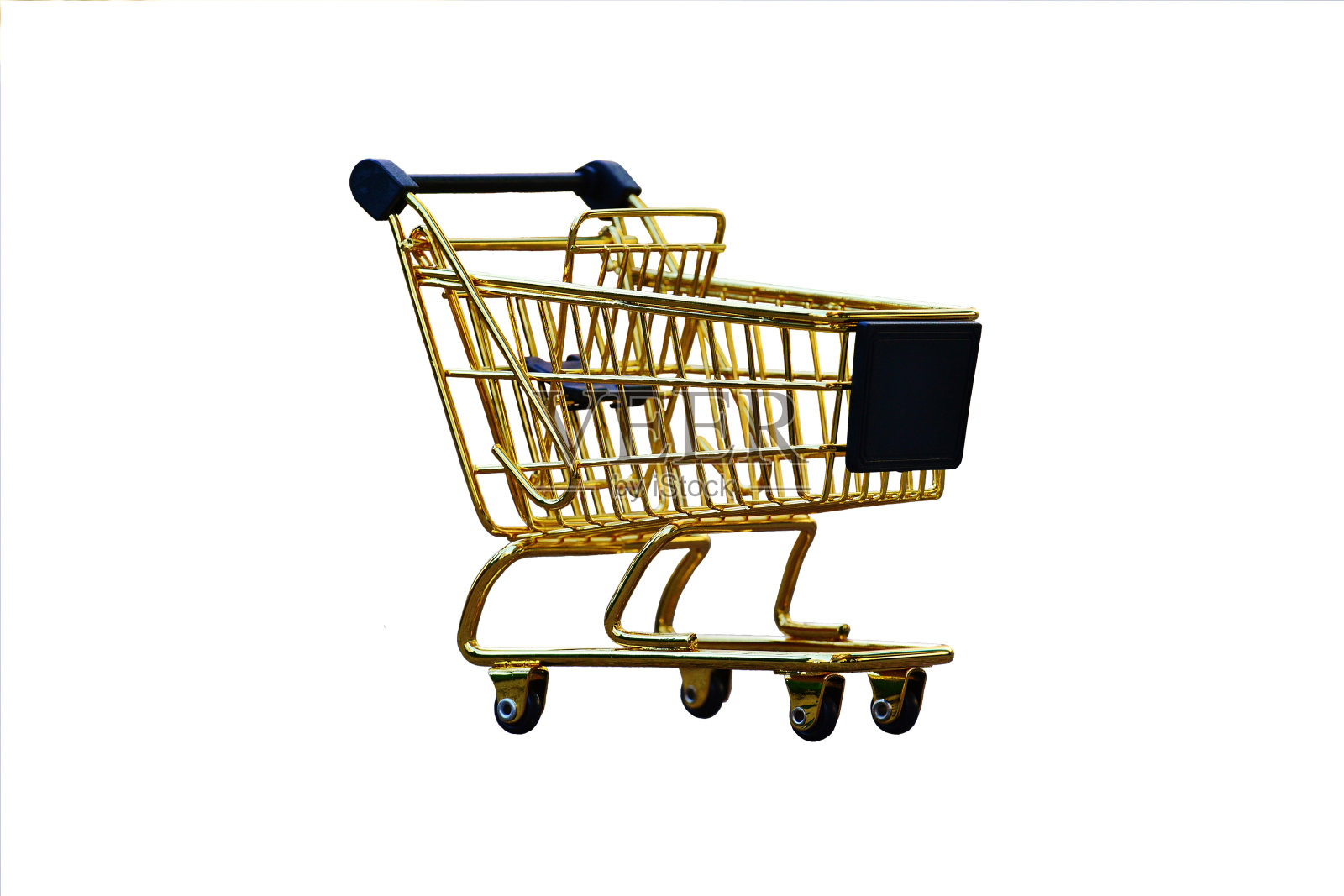 空的购物车孤立在白色背景。照片摄影图片