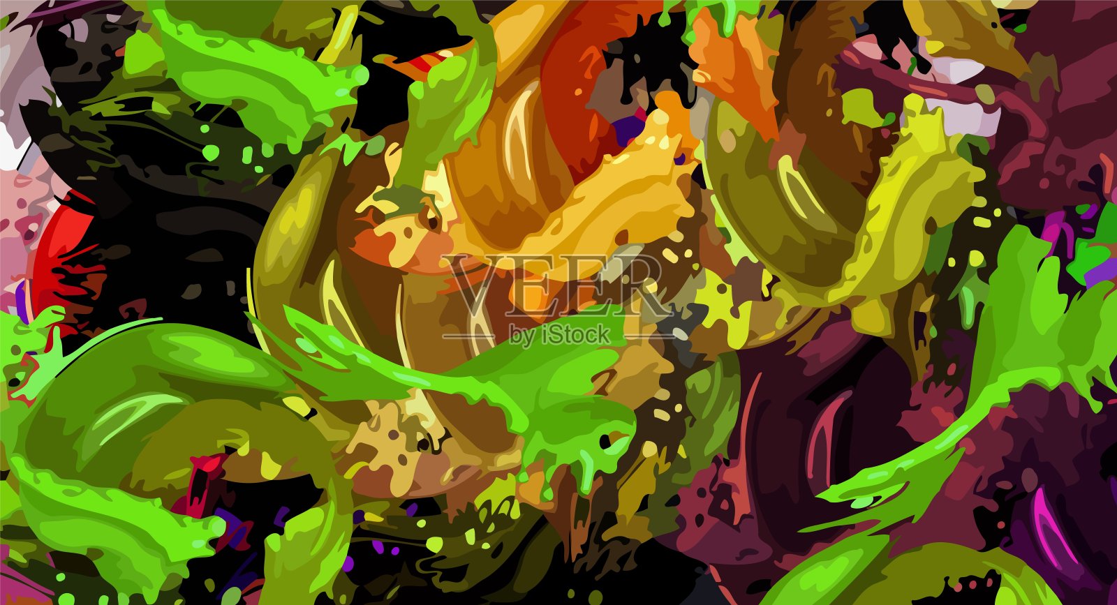 抽象迷幻分形背景插画图片素材