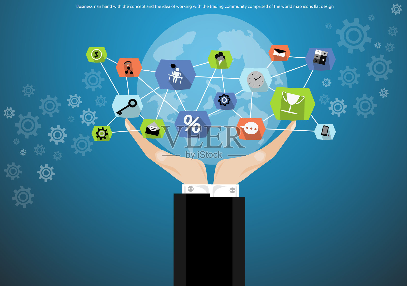 插画商业。设计现代理念和概念思考创意。社交网络,成功,计划,思考,搜索,分析,沟通,未来的想法创新技术。插画图片素材