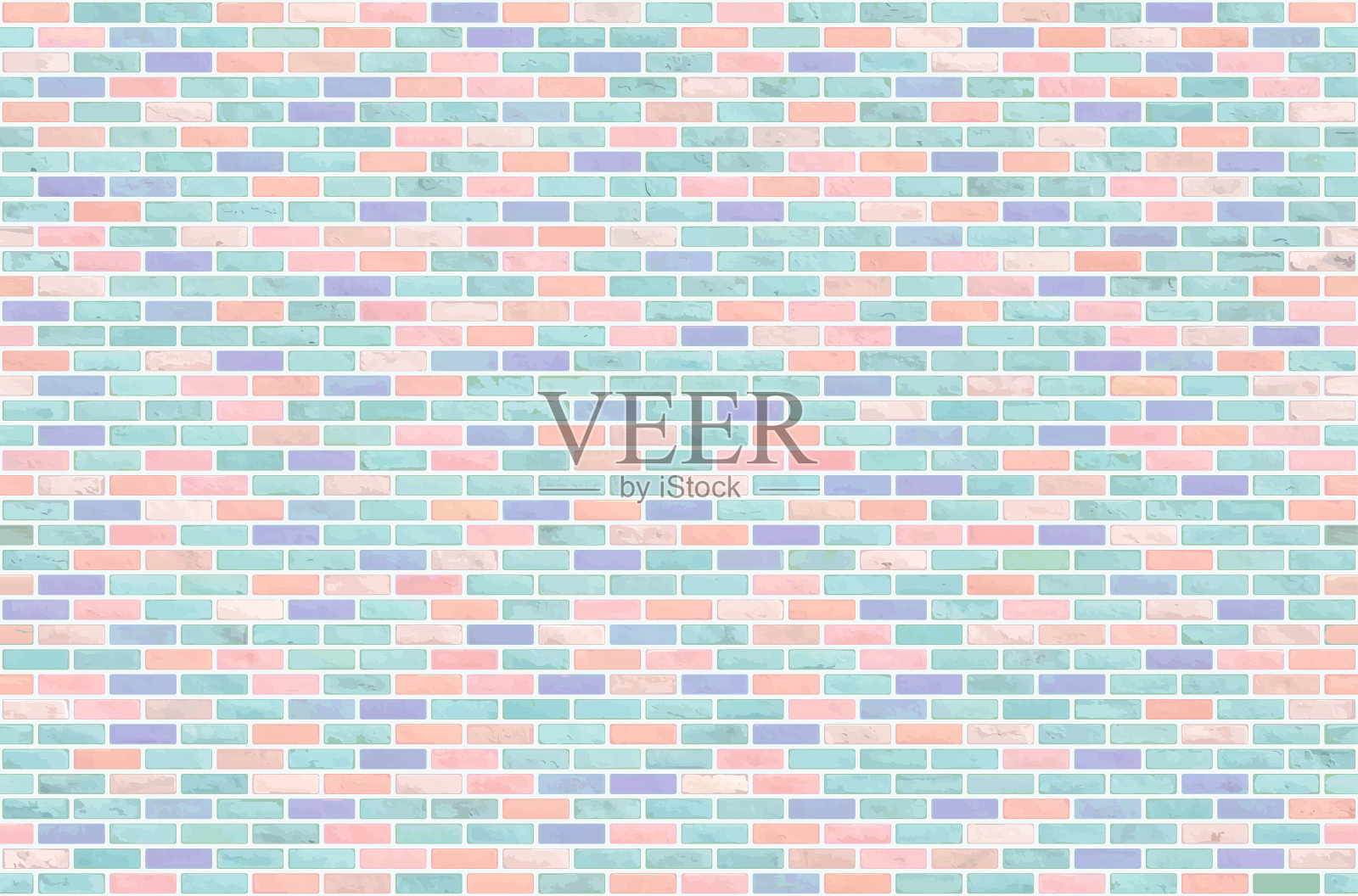 漂亮的砌块砖墙无缝图案纹理背景插画图片素材