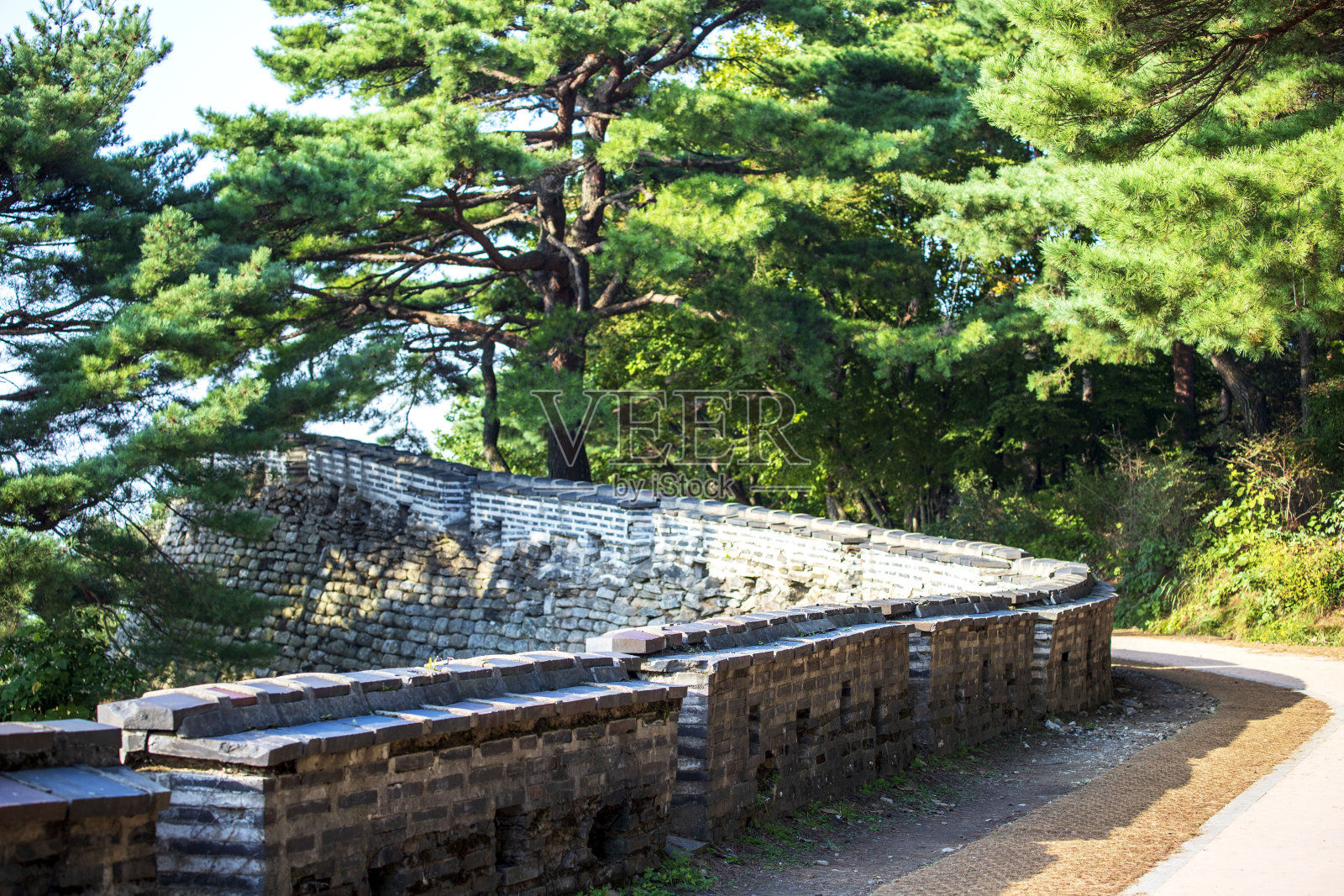 南韩松城的要塞照片摄影图片