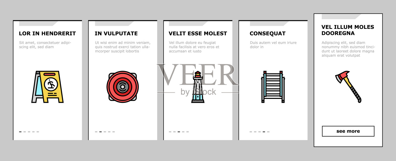 事故紧急帮助图标设置向量插画图片素材